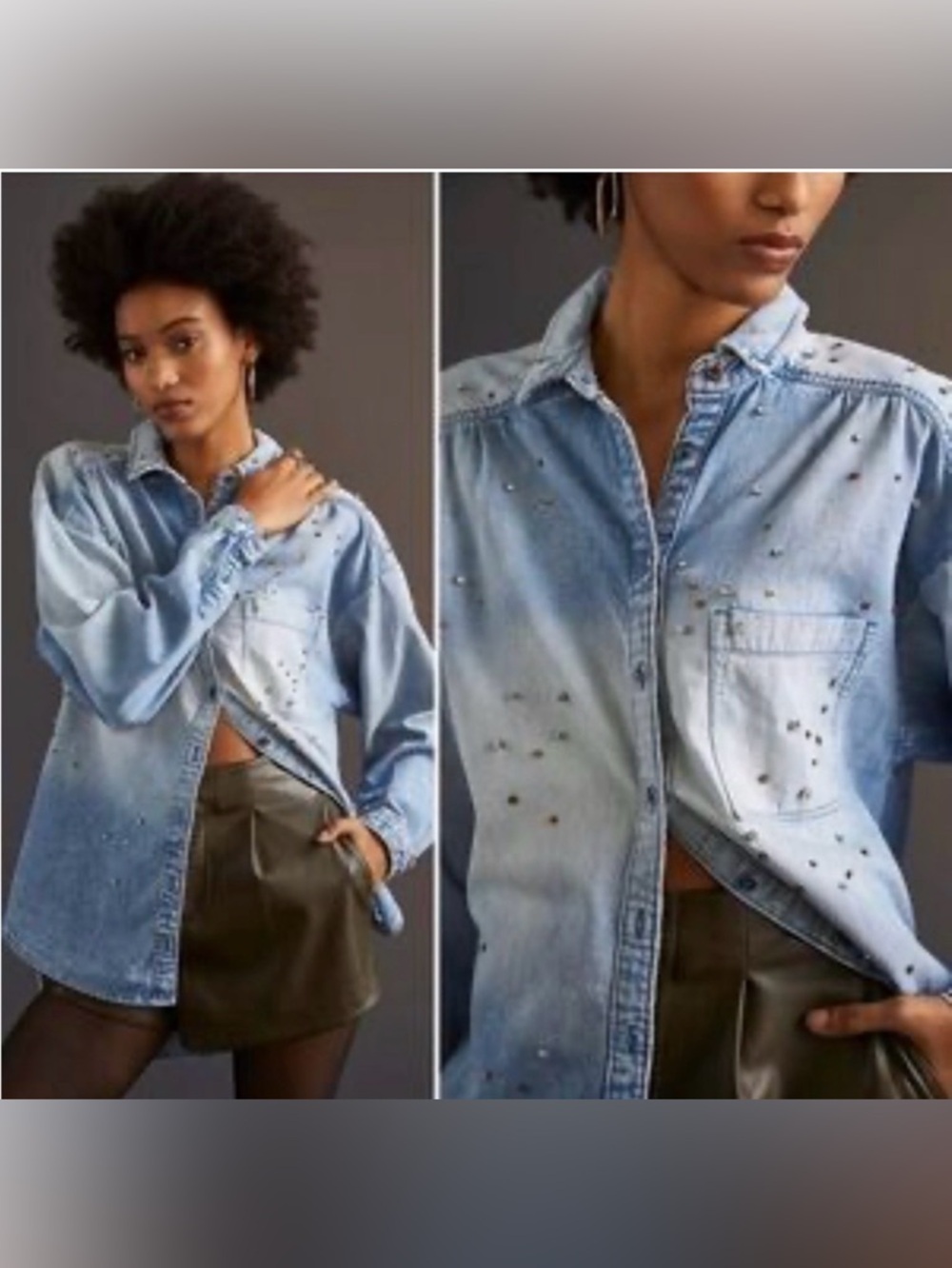 Anthropologie Pilcro Denim‎ looking button down top